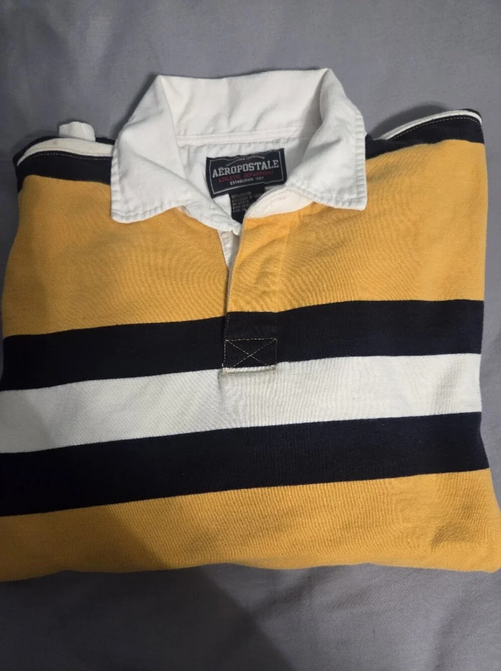 AEROPOSTALE Long Sleeve Polo Shirt Size: L